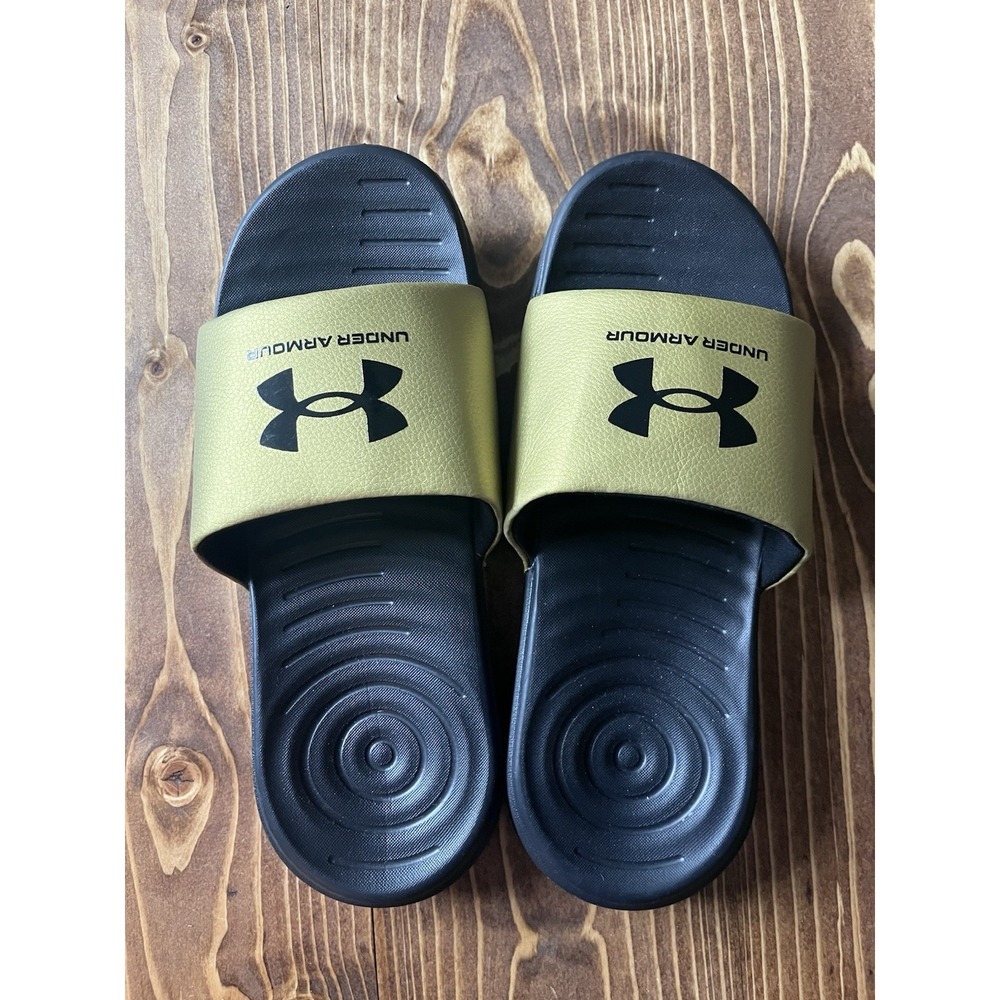New! Under Armour Women's UA Ansa Fix Slides Metallic Gold Size 8 Sandals W2